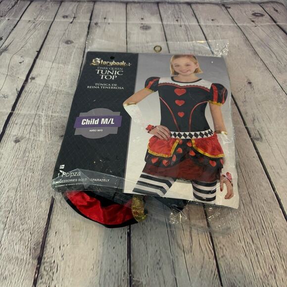 Storybook Costumes Dark Queen of Hearts Tunic Top Halloween Costume - Picture 2 of 5
